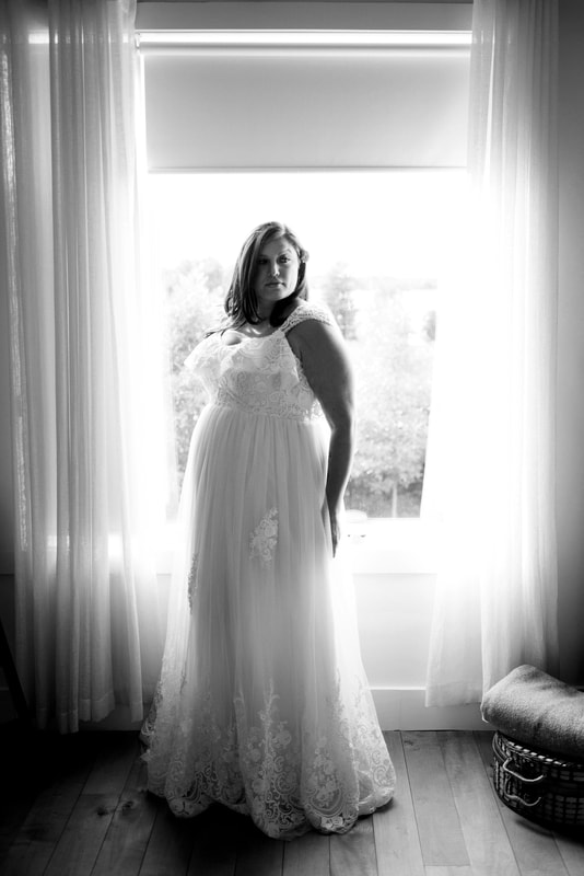Bride at her wedding in Prince Edward County